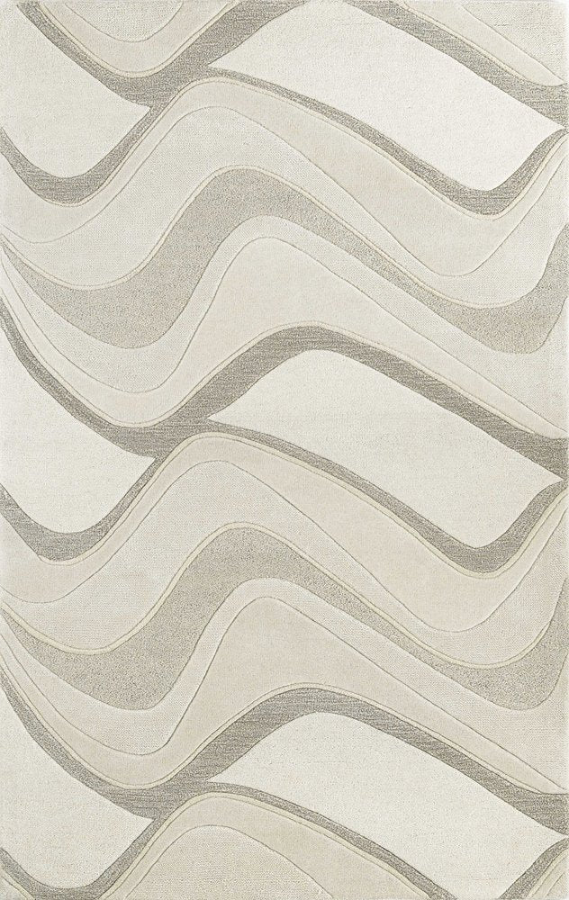 8' X 10' Ivory And Gray Wool Abstract Hand Tufted Area Rug