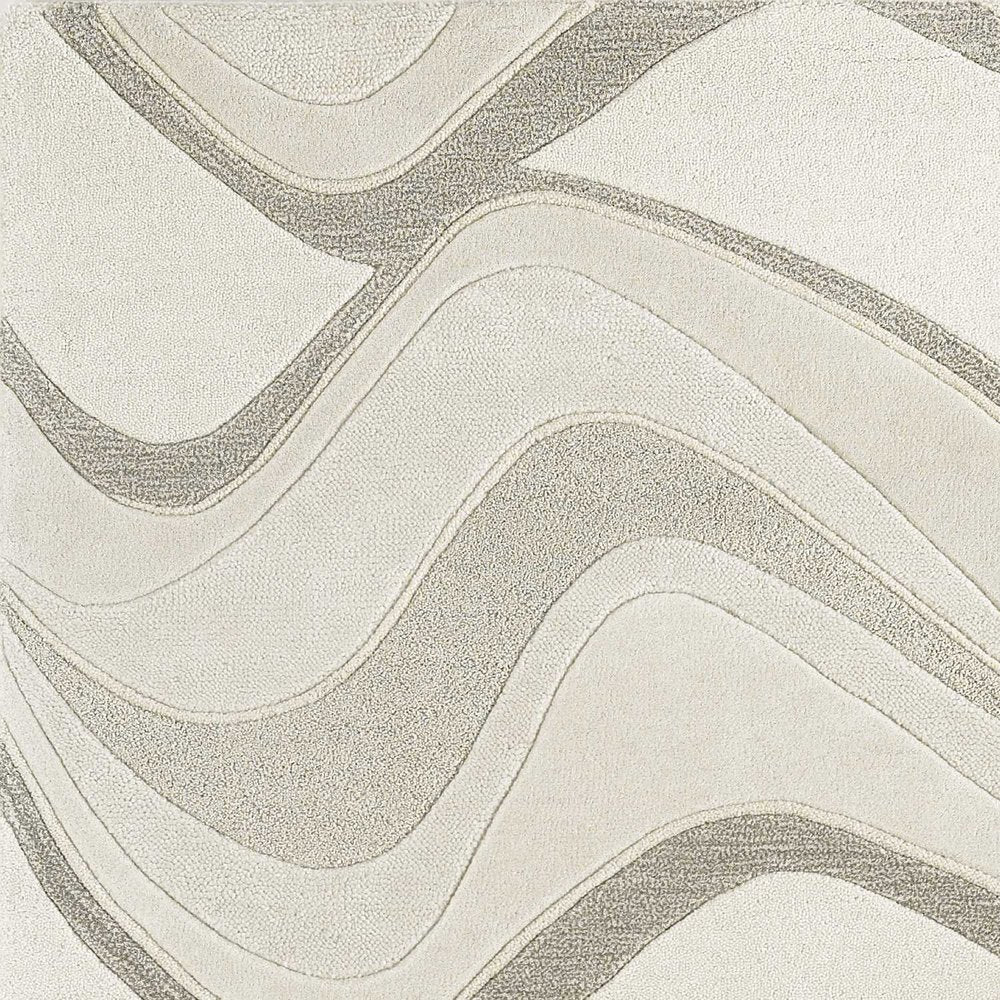 8' X 10' Ivory And Gray Wool Abstract Hand Tufted Area Rug