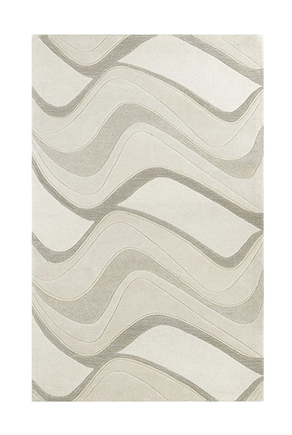 8' X 10' Ivory And Gray Wool Abstract Hand Tufted Area Rug