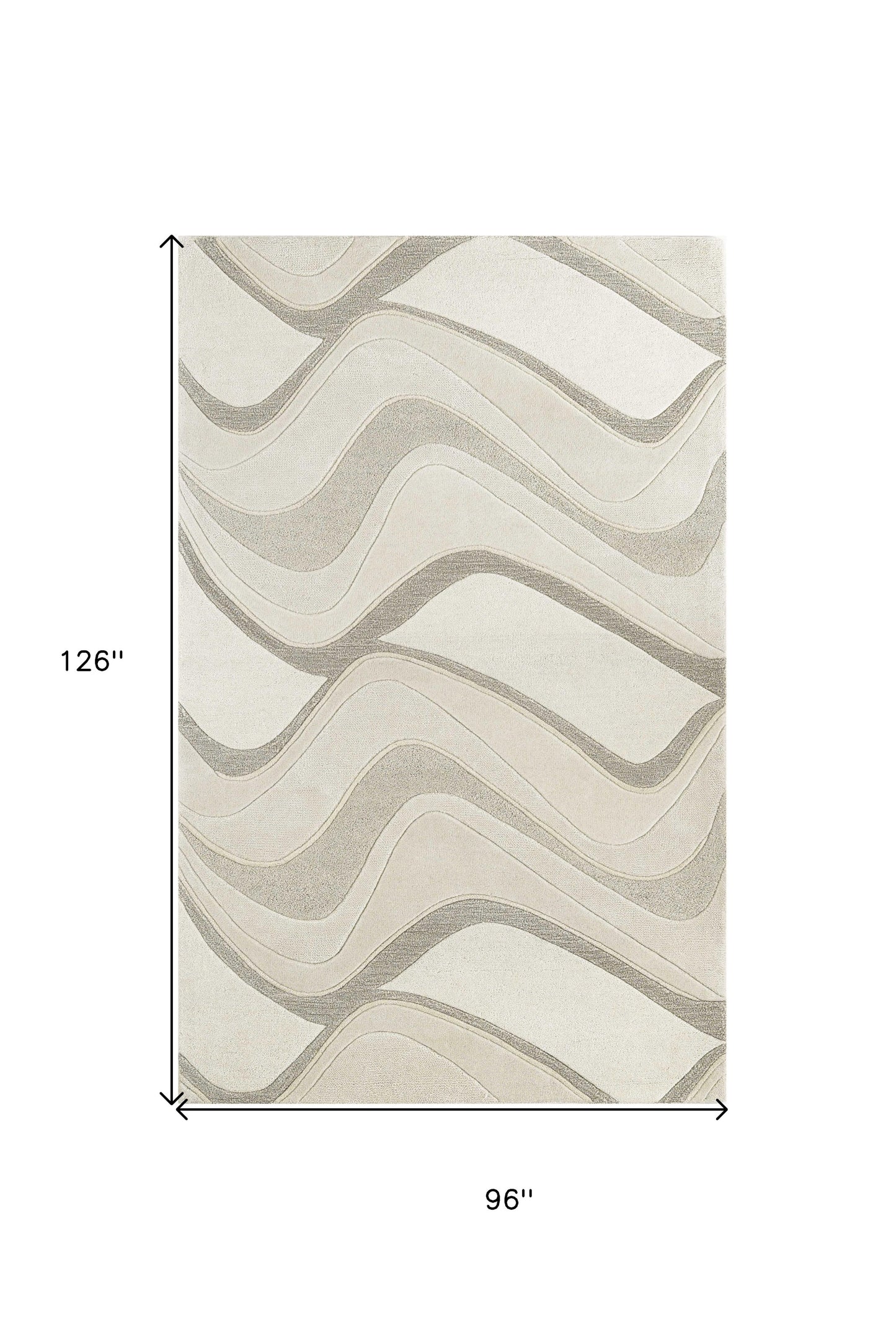 8' X 10' Ivory And Gray Wool Abstract Hand Tufted Area Rug