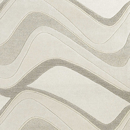 8' X 10' Ivory And Gray Wool Abstract Hand Tufted Area Rug
