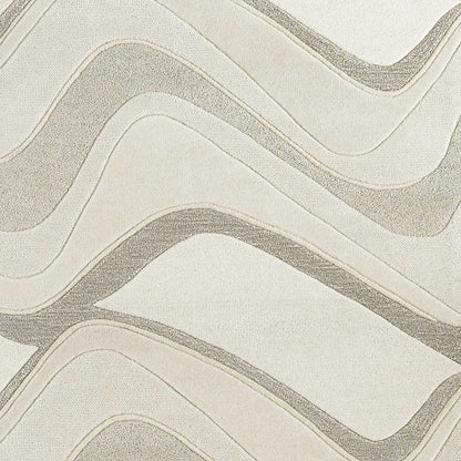 8' X 10' Ivory And Gray Wool Abstract Hand Tufted Area Rug