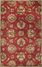 8' X 10' Red Ivory And Brown Wool Floral Hand Tufted Area Rug