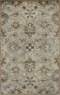 8' X 10' Gray Ivory And Brown Wool Floral Hand Tufted Area Rug