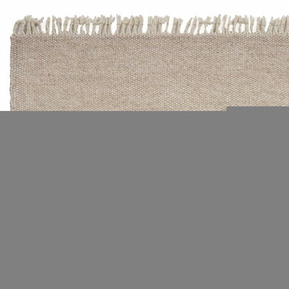 7' X 9' Beige Wool Hand Woven Area Rug