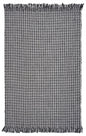 9' X 12' Gray And Light Gray Wool Houndstooth Hand Woven Area Rug With Fringe
