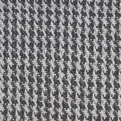 9' X 12' Gray And Light Gray Wool Houndstooth Hand Woven Area Rug With Fringe