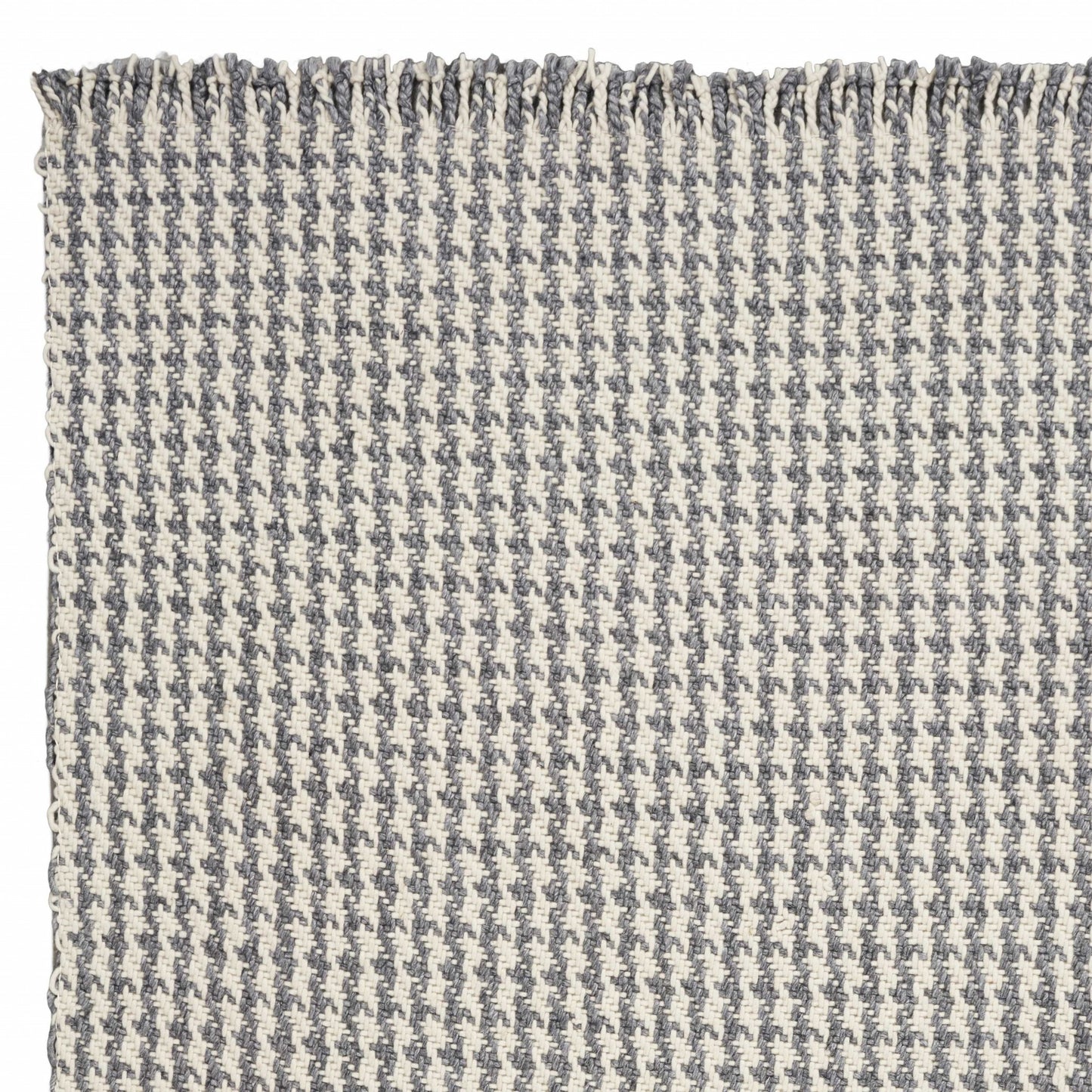 7' X 9' Gray and Ivory Wool Hand Woven Area Rug