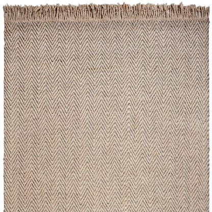 5' X 8' Oatmeal Beige Hand Woven Houndstooth Indoor Area Rug