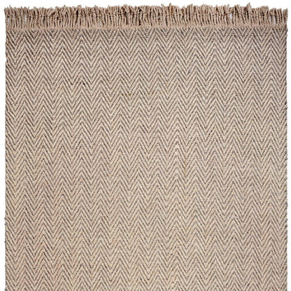 5' X 8' Beige And Gray Wool Chevron Hand Woven Area Rug