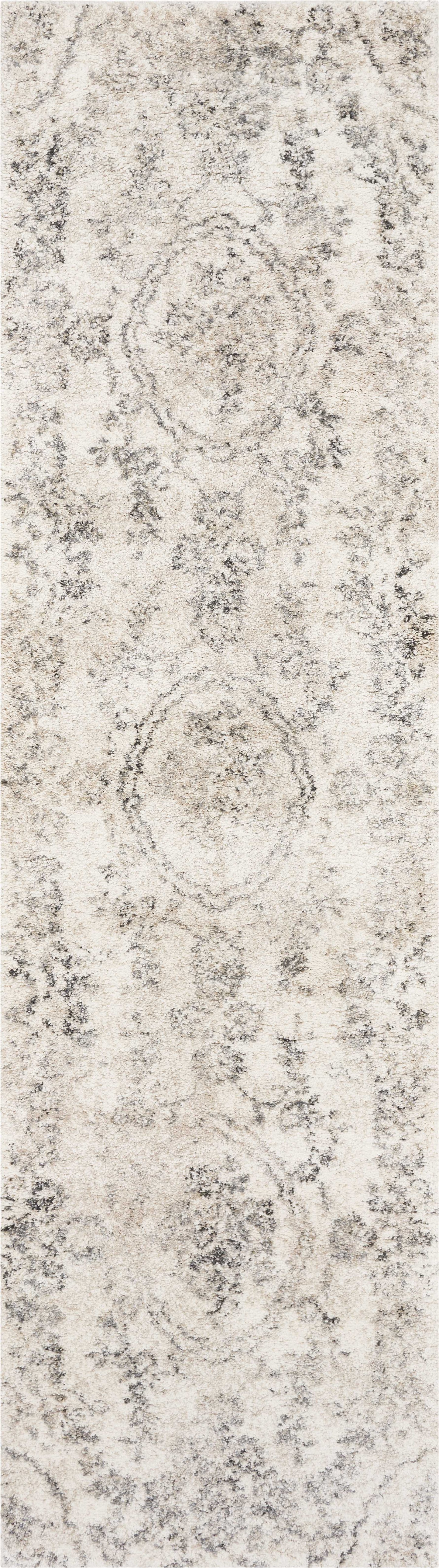 8' X 10' Gray And Tan Floral Distressed Area Rug