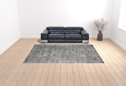 7' X 9'  Polypropylene Grey Area Rug