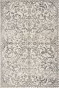 8' X 10' Ivory And Brown Floral Medallion Distressed Area Rug