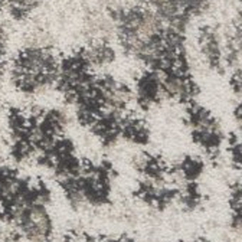 8' X 10' Ivory And Brown Floral Medallion Distressed Area Rug