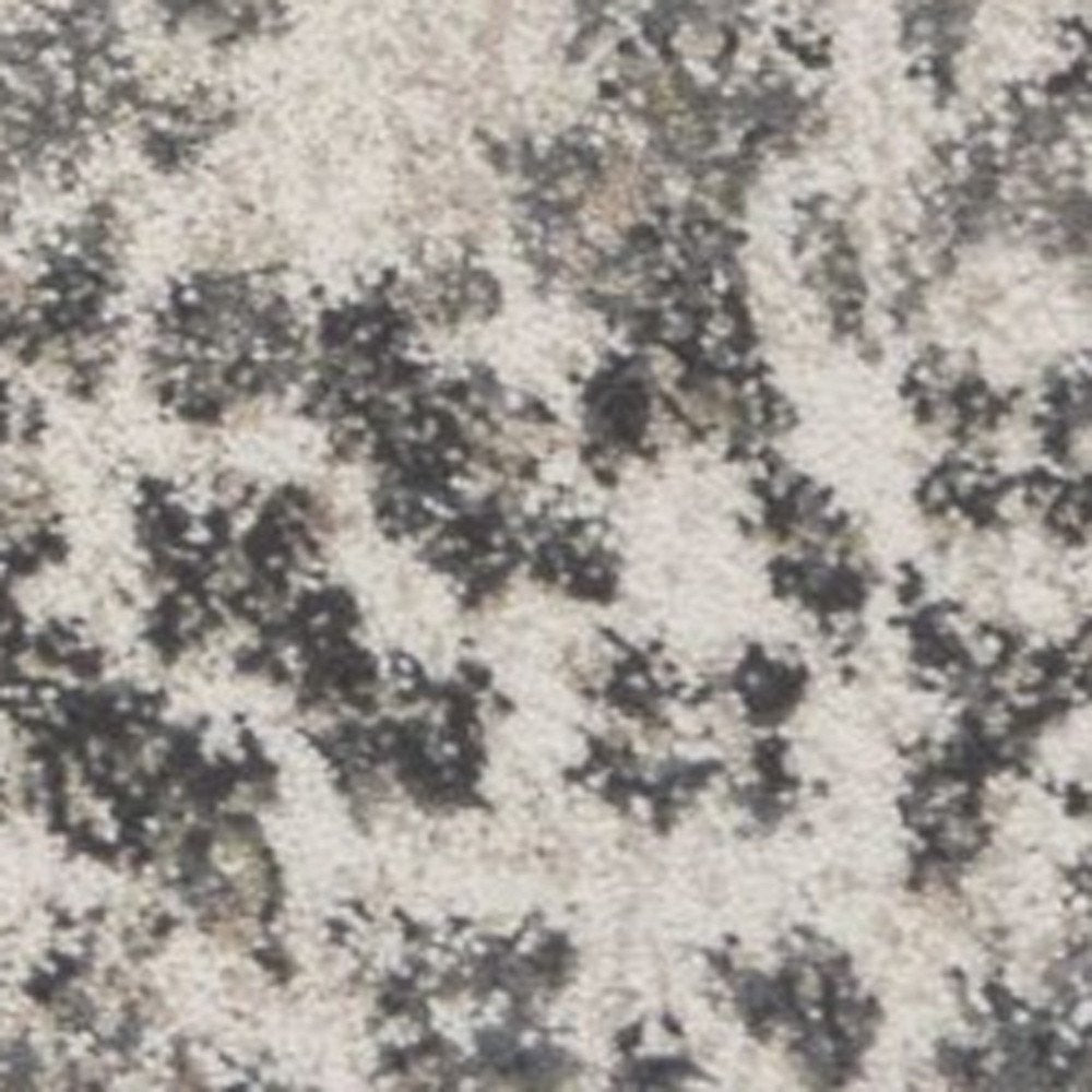 8' X 10' Ivory And Brown Floral Medallion Distressed Area Rug