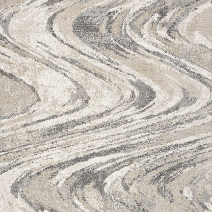 9' X 13' Gray And Tan Abstract Area Rug