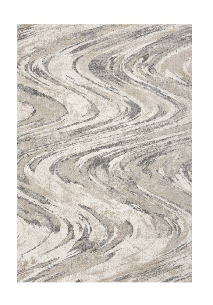 9' X 13' Gray And Tan Abstract Area Rug