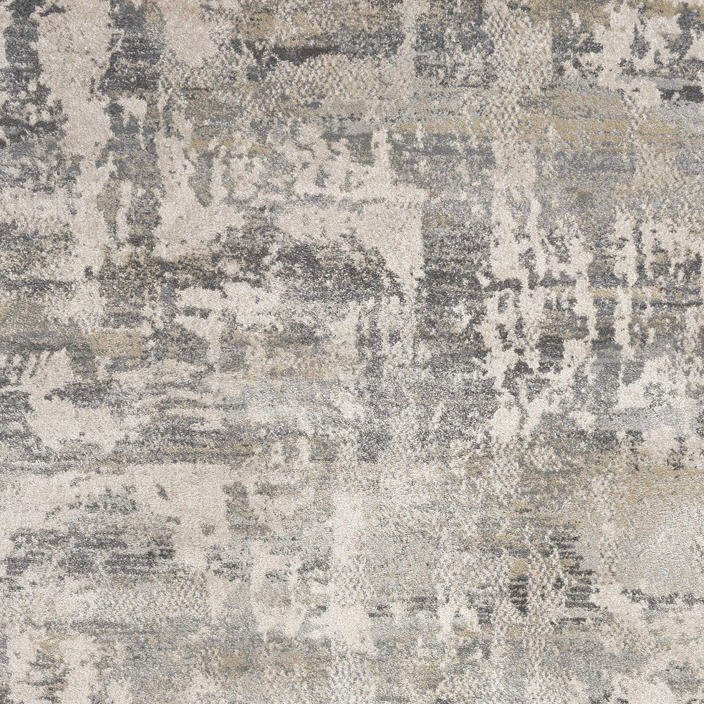 9' X 13' Gray And Tan Abstract Area Rug