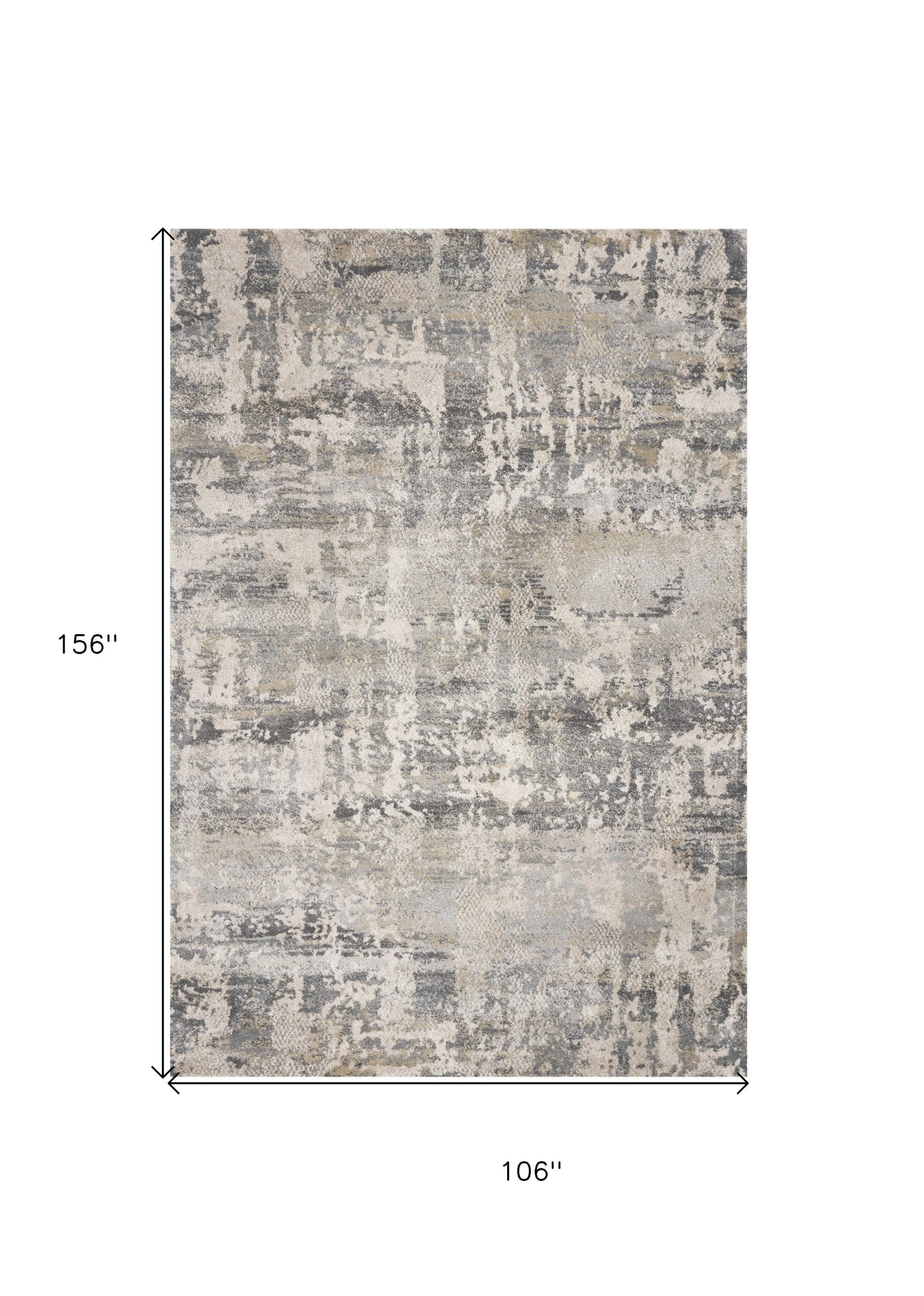 9' X 13' Gray And Tan Abstract Area Rug