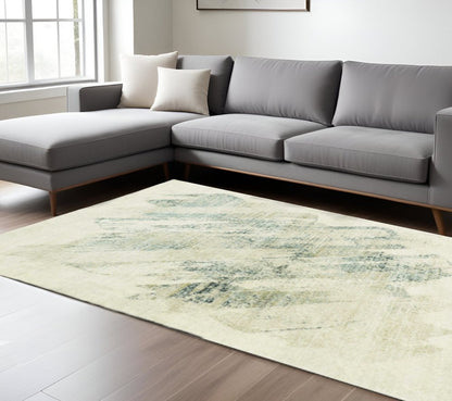 8' X 10' Gray And Ivory Abstract Area Rug