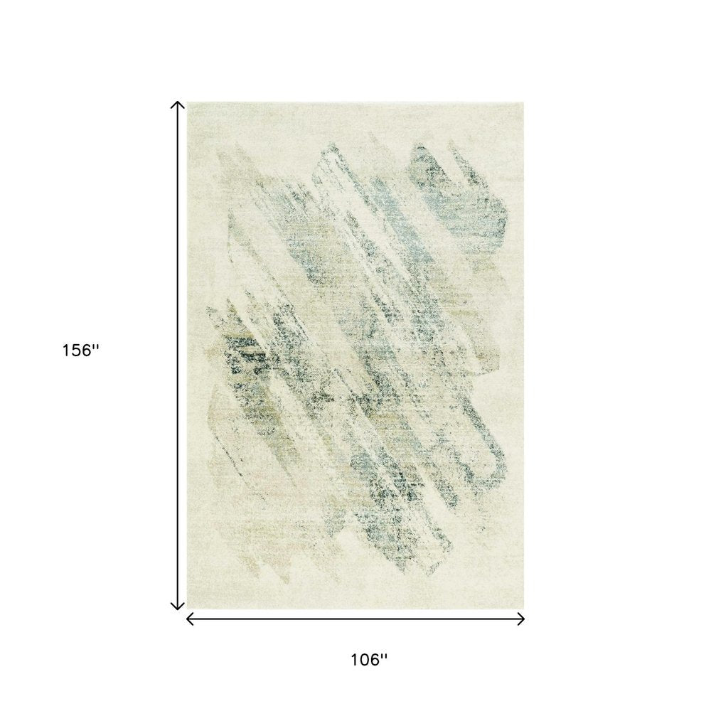 5' X 8' Ivory And Gray Abstract Area Rug