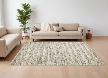 5' X 7'  Wool Grey Area Rug