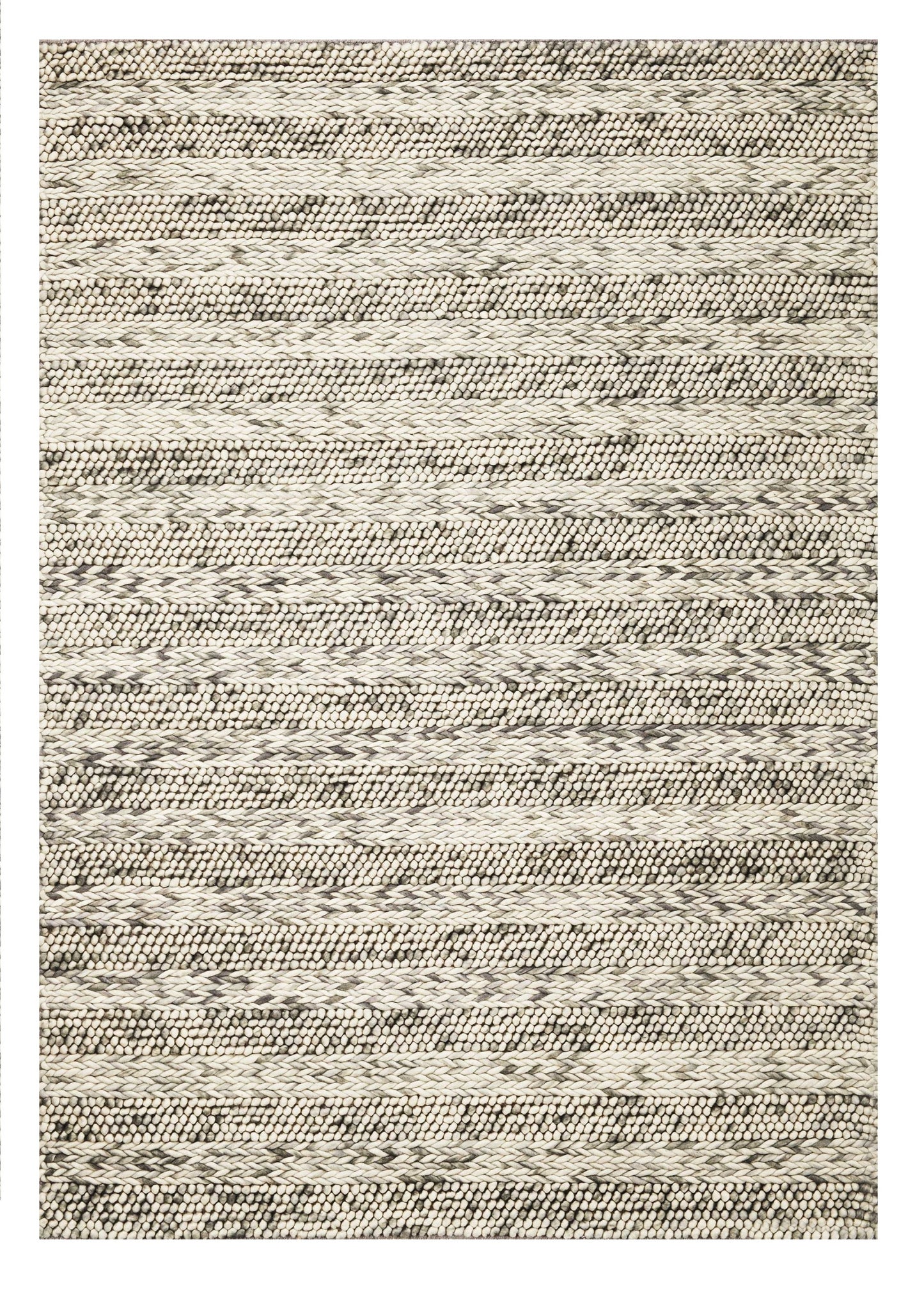 5' X 7'  Wool Grey Area Rug