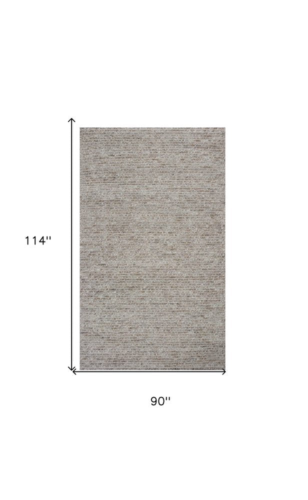 7' X 9' Natural Wool Hand Woven Area Rug