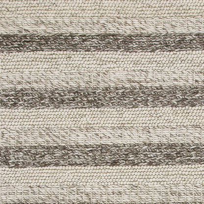 8' X 10' Grey White Hand Woven Knobby Stripes Indoor Area Rug