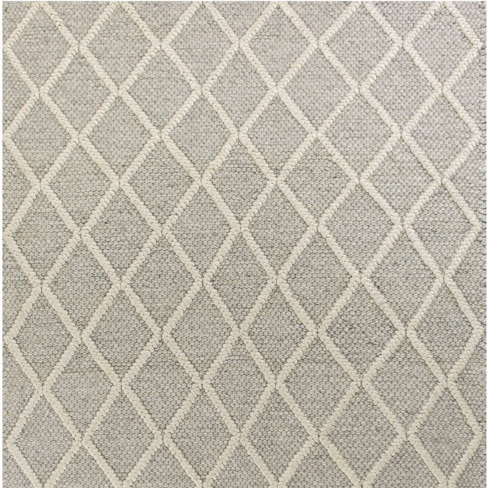 5' X 7'  Wool Grey Area Rug