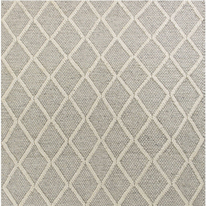 5' X 7'  Wool Grey Area Rug