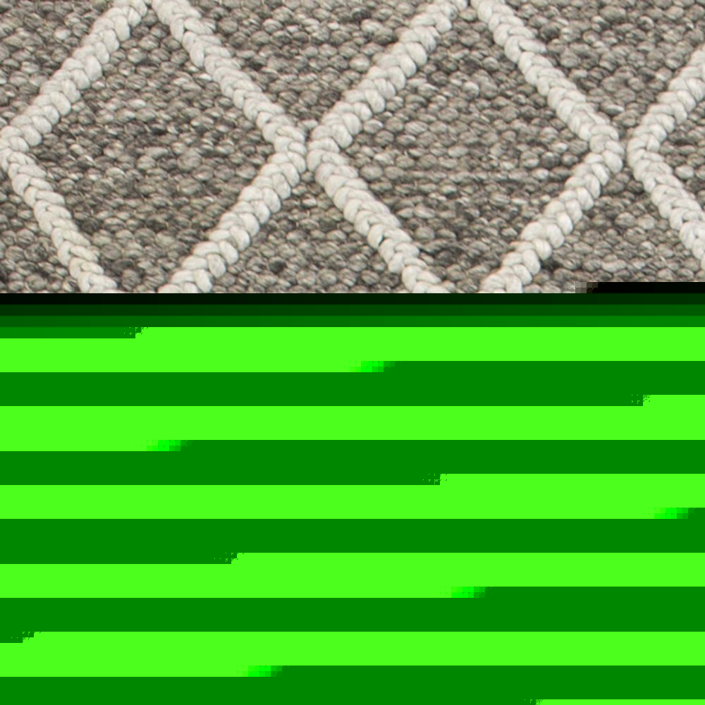 5' X 7' Dark Gray and Ivory Wool Diamond Hand Woven Berber Area Rug