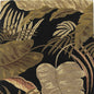 8' X 11' Midnight Black Hand Tufted Tropical Leaves Indoor Area Rug