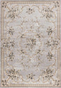 9' X 12' Light Gray Green And Tan Floral Medallion Area Rug
