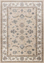 9' X 12' Beige And Ivory Floral Medallion Area Rug