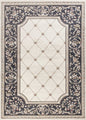 9' X 12' Ivory And Gray Floral Area Rug