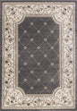 9' X 12' Gray And Ivory Floral Area Rug