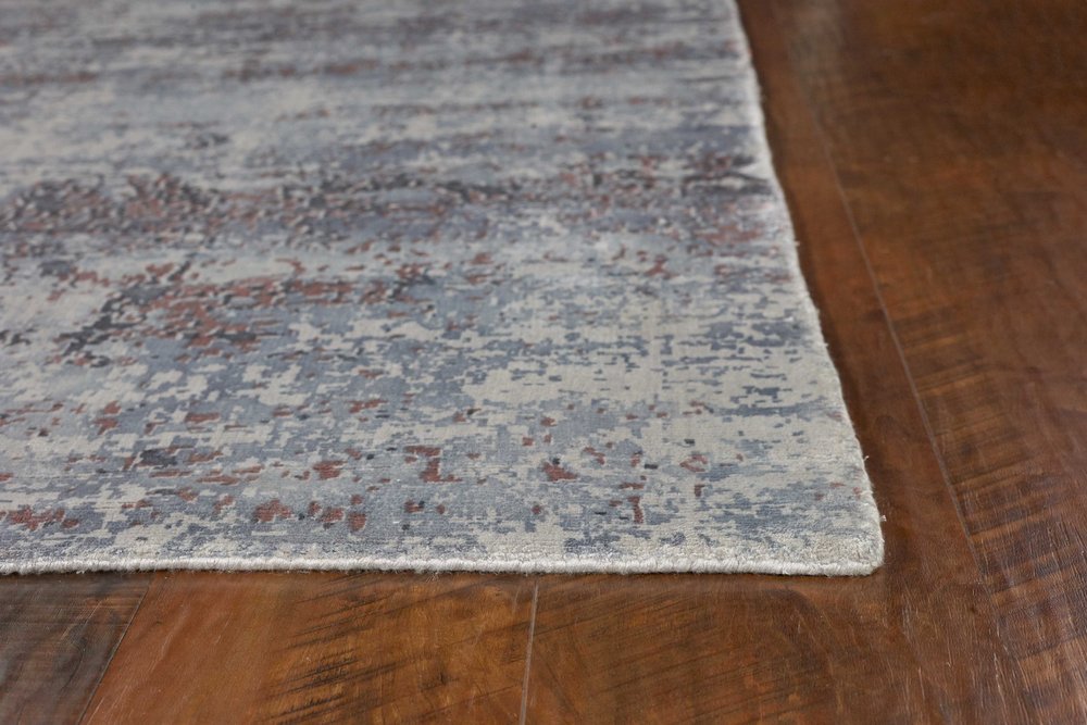 8' X 10' Slate Gray And Dark Gray Abstract Hand Loomed Area Rug