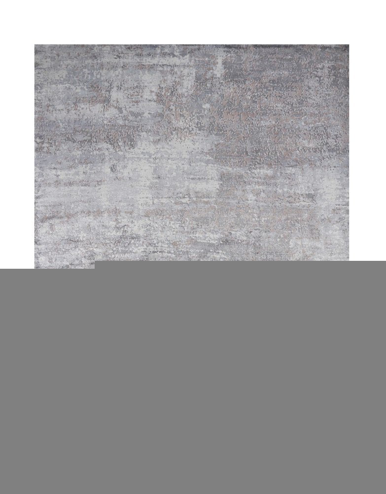 8' X 10' Slate Gray And Dark Gray Abstract Hand Loomed Area Rug
