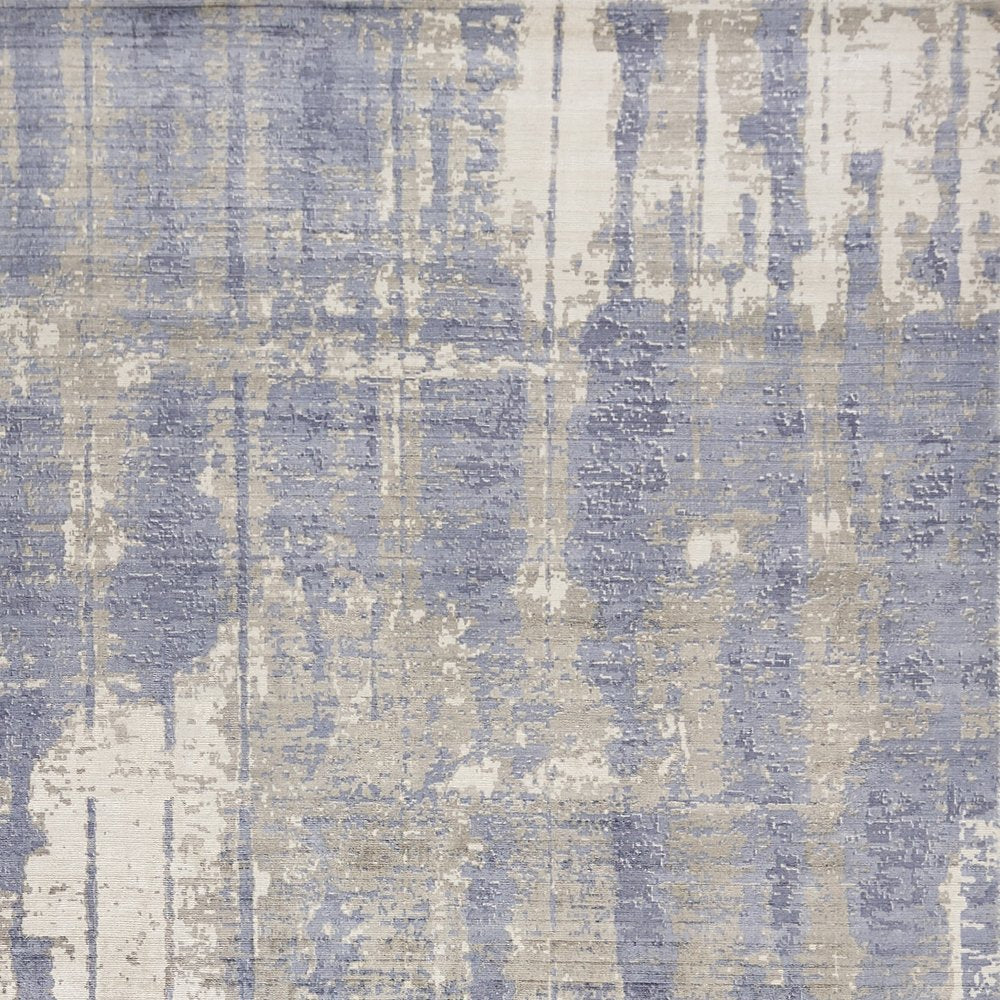 8' X 11' Gray And Ivory Abstract Hand Loomed Area Rug