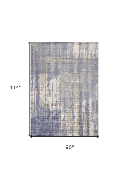 5' X 7' Gray And Ivory Abstract Hand Loomed Area Rug