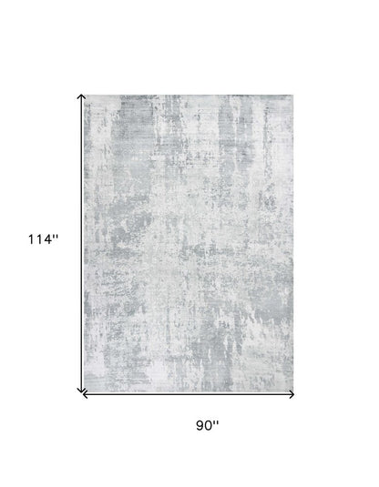 3' X 5' Dark Gray And Light Gray Abstract Hand Loomed Area Rug