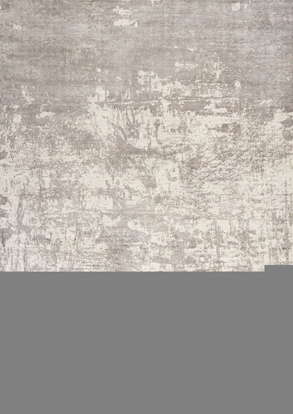7' X 10' Beige And Ivory Abstract Hand Loomed Area Rug