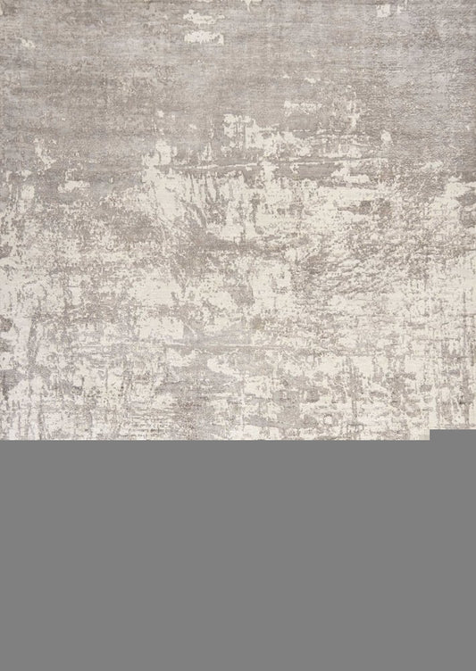 7' X 10' Beige And Ivory Abstract Hand Loomed Area Rug