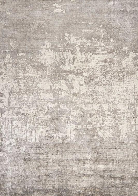 8' X 11' Beige And Ivory Abstract Hand Loomed Area Rug