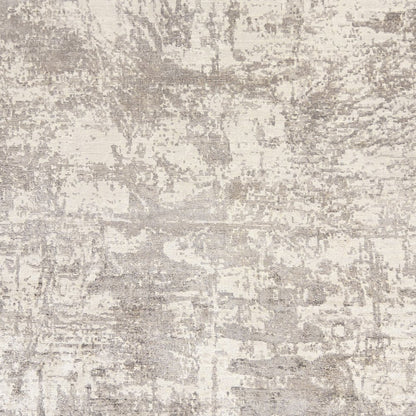 8' X 11' Beige And Ivory Abstract Hand Loomed Area Rug