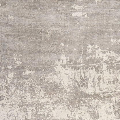 9' X 13' Beige And Ivory Abstract Hand Loomed Area Rug