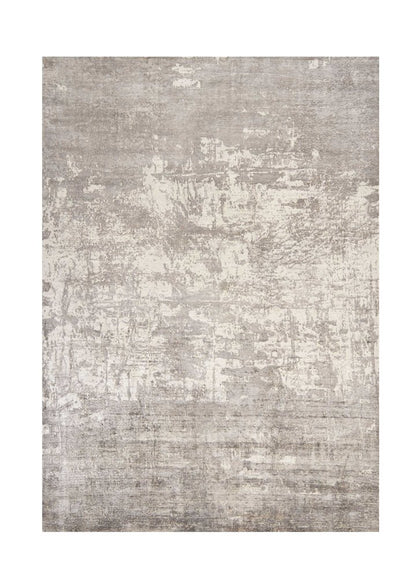 7' X 10' Beige And Ivory Abstract Hand Loomed Area Rug