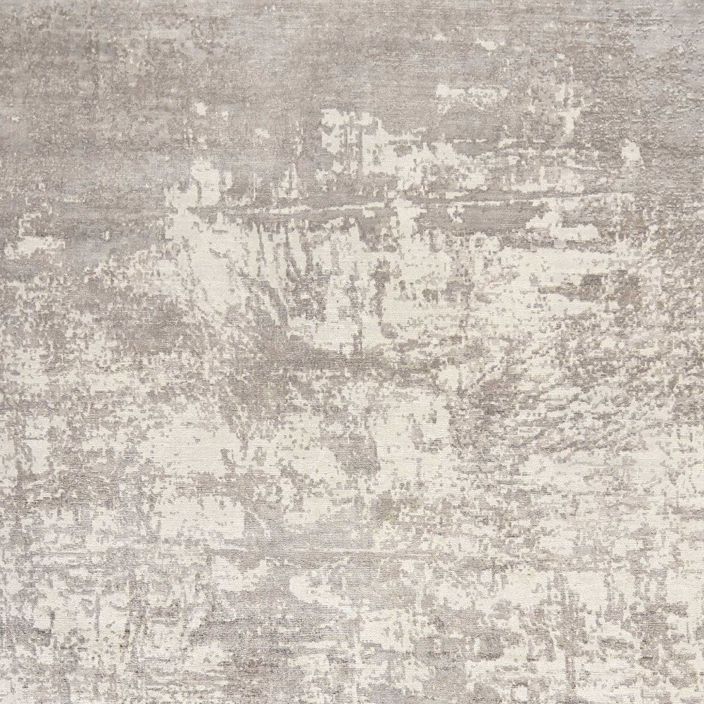 9' X 13' Beige And Ivory Abstract Hand Loomed Area Rug