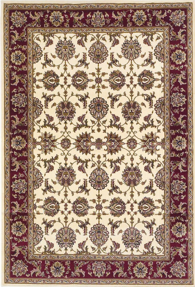 2' X 3' Red Ivory And Brown Floral Medallion Area Rug